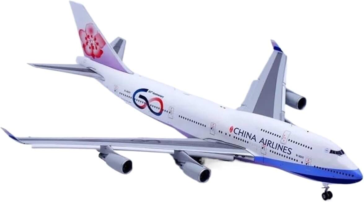 diecast Plane Model 1:200 Scale Prefab Model for China Airlines Boeing B747-400 Die-cast Metal Airplane Jet Model B-18210 Flaps Down Fighter Model