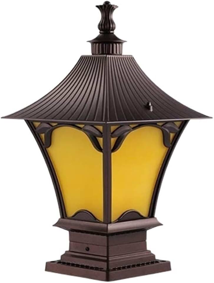 GUOCC Creative Vintage Outdoor Square Column Lamps Patio Pedestal Lantern Die-cast Aluminum Metal Post Light Waterproof Exterior Lawn Lamps Garden Patio Bollard Entrance Pillar Light Fixture Lights Fi