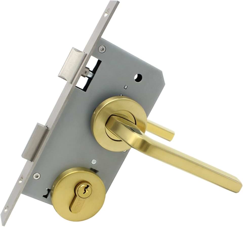 304 Stainless Steel Door Lock 5572 Standard Split Lock Pure Copper Lock Core Indoor Door Lock Gold Handle 1Pcs