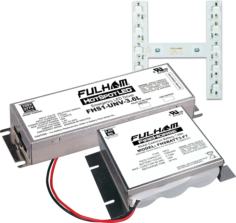 Fulham Lighting FHSKITT10SHF HotSpot1 LED Emergency Battery Back Up Kit, 100-277V