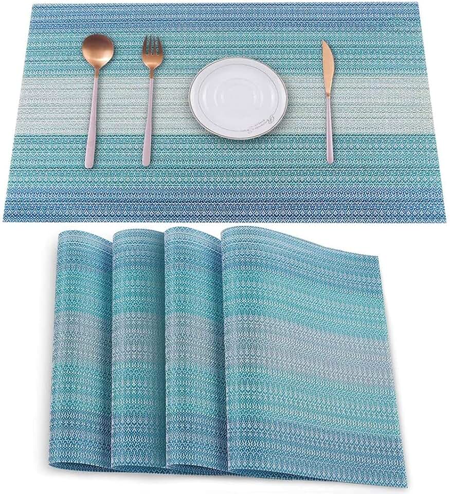 Table Mat PVC Heat-Resistant Cross-Woven Placemat Suitable for Dining Table Picnic Outdoor