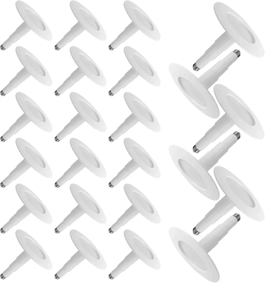 24-Pack 5/6 Inch LED Can Lights Length Adjustable Recessed Lights,Retrofit Downlight ETL Damp Rated,12W=60W,3000K Warm White,800LM, Dimmable,Bevel Trim,Easy Install