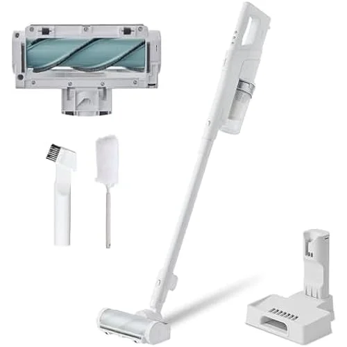 Iris OHYAMA Vacuum Cleaner Cordless Stick Cleaner Rechargeable Cyclone Charging Station Electrostatic Mop Carpet Cleaning SUUZE SCD-210P-W White