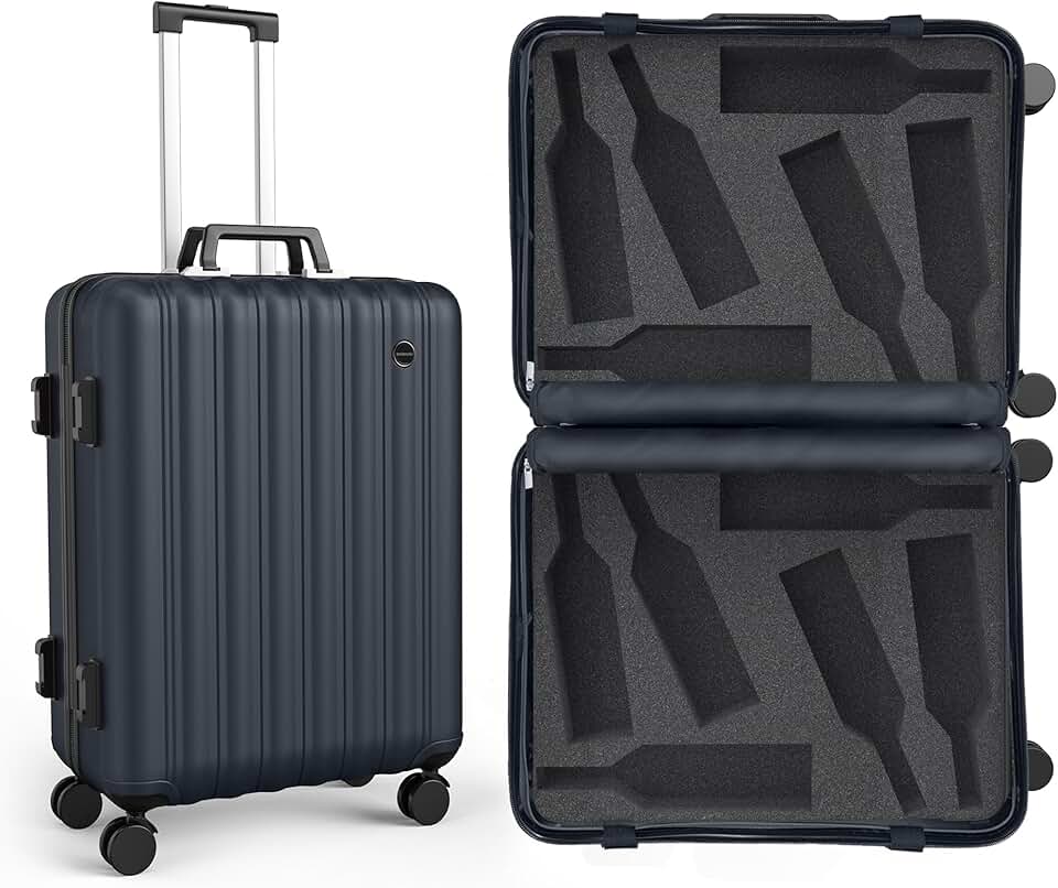 Wine Suitcase for Airplanes 12 Bottle Wine Luggage for Airplane Travel with TSA Approved Wine Suitcase Lock and Removable Wine Suitcase Insert to Carry Wine and Liquor Black Color Wine Travel Case