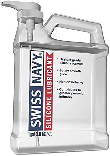 Swiss Navy Premium Silicone Based Lubricant, Gallon 128 Ounce Personal Lube Gel for Men Women & Couples, Condom & Latex Safe Hypoallergenic Unscented Zero Residue Lubrication, Works Underwater