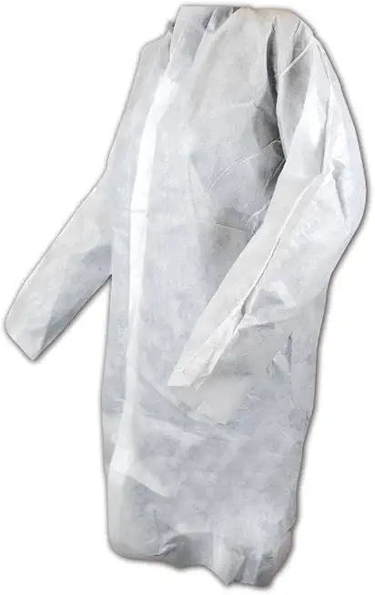 MAGID C9PXL EconoWear Poly Plus Polypropylene Coated Disposable Lab Coat with Snap Front, XL, White (Case of 25)