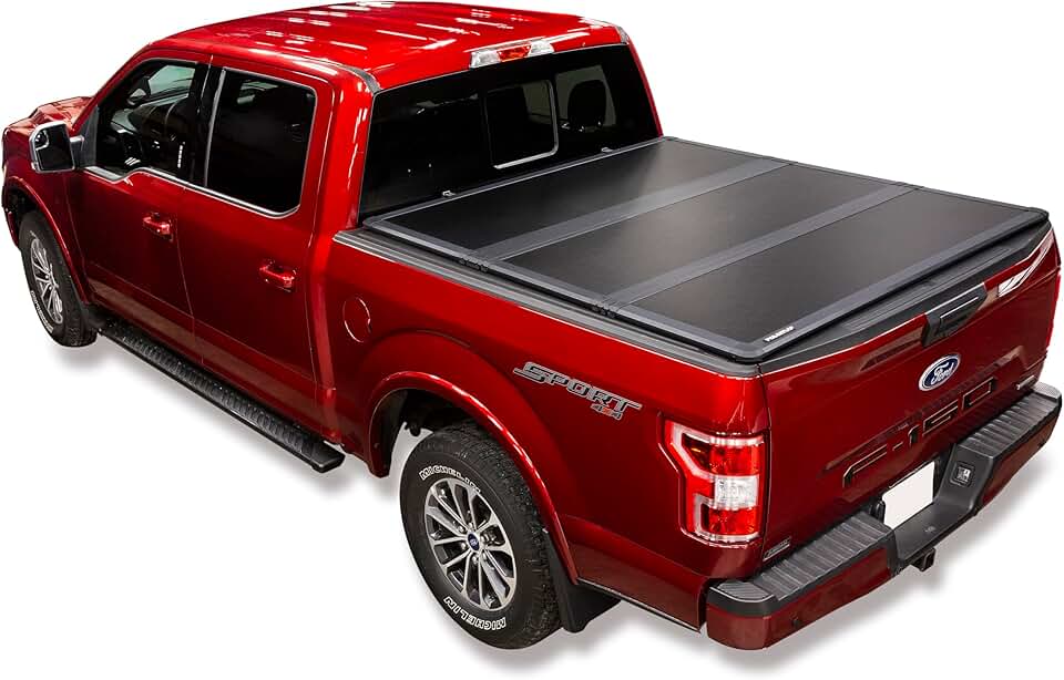 LEER FOLDITUP | Fits 1999-2016 Ford Super Duty with 6.9 FT Bed | Low-Profile, Easy On/Off, Hard Tri-Fold Truck Bed Tonneau Cover