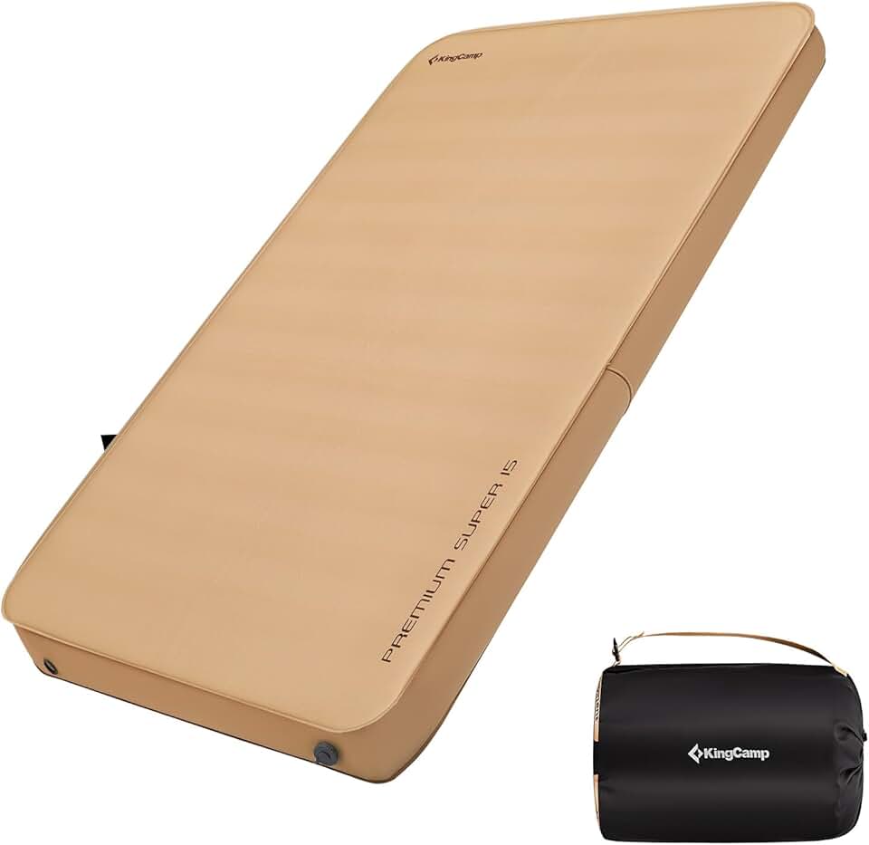 Extra Thick 5.9 INCH Double Self Inflating Camping Mattress with 12 R-Value, Sleeping Pad Enlarge Foam Camping Pad, 4 Season Insulated Camping Mat for Tent, Car, 79.1'' x 50.3'' x 5.9''