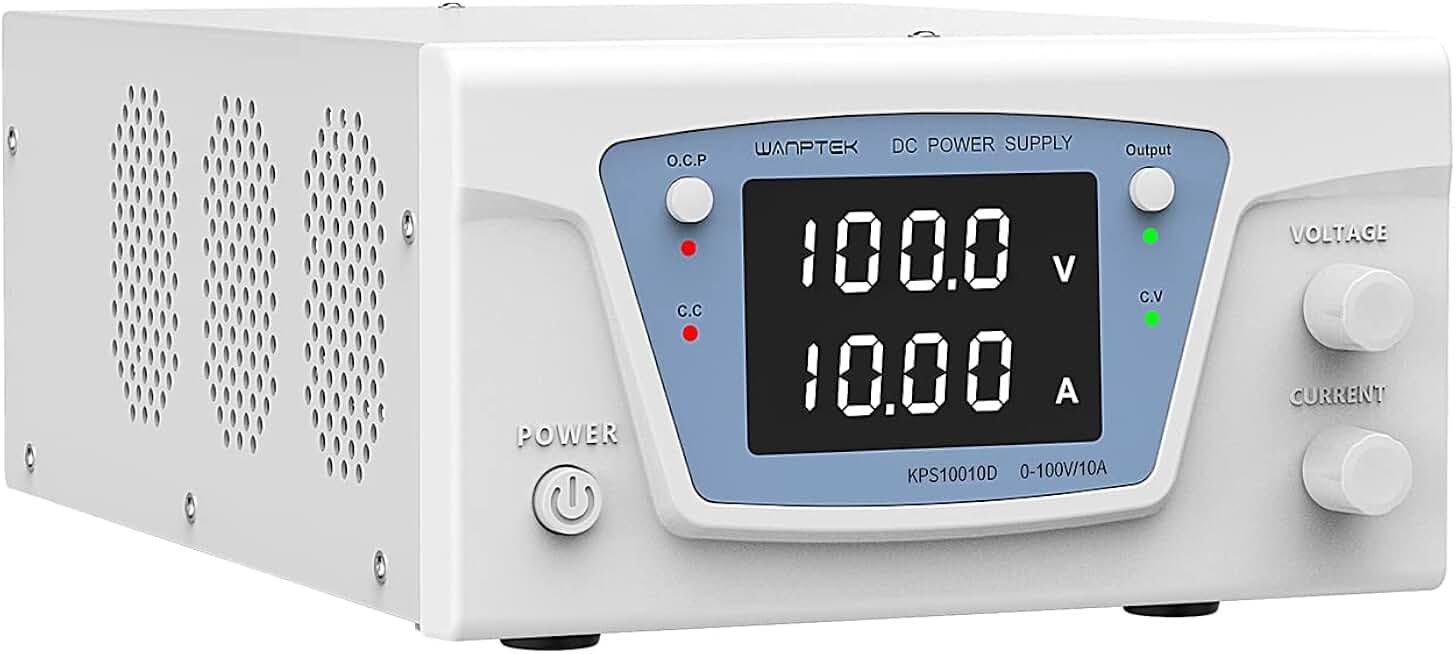 DC Power Supply Variable, Bench Power Supply with Encoder knob, Adjustable Switching Power Supply with OCP Switch, Variable Power Supply with Output Enable/Disable Button (0-100V 0-10A)