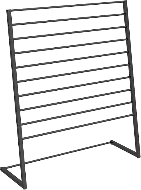 Black Scarves Stand Shawls Holder Towels Organizer Rack, Free Standing Wrapping Papers Shelf For Shops Home, Metal (Size : 100x40x145cm)