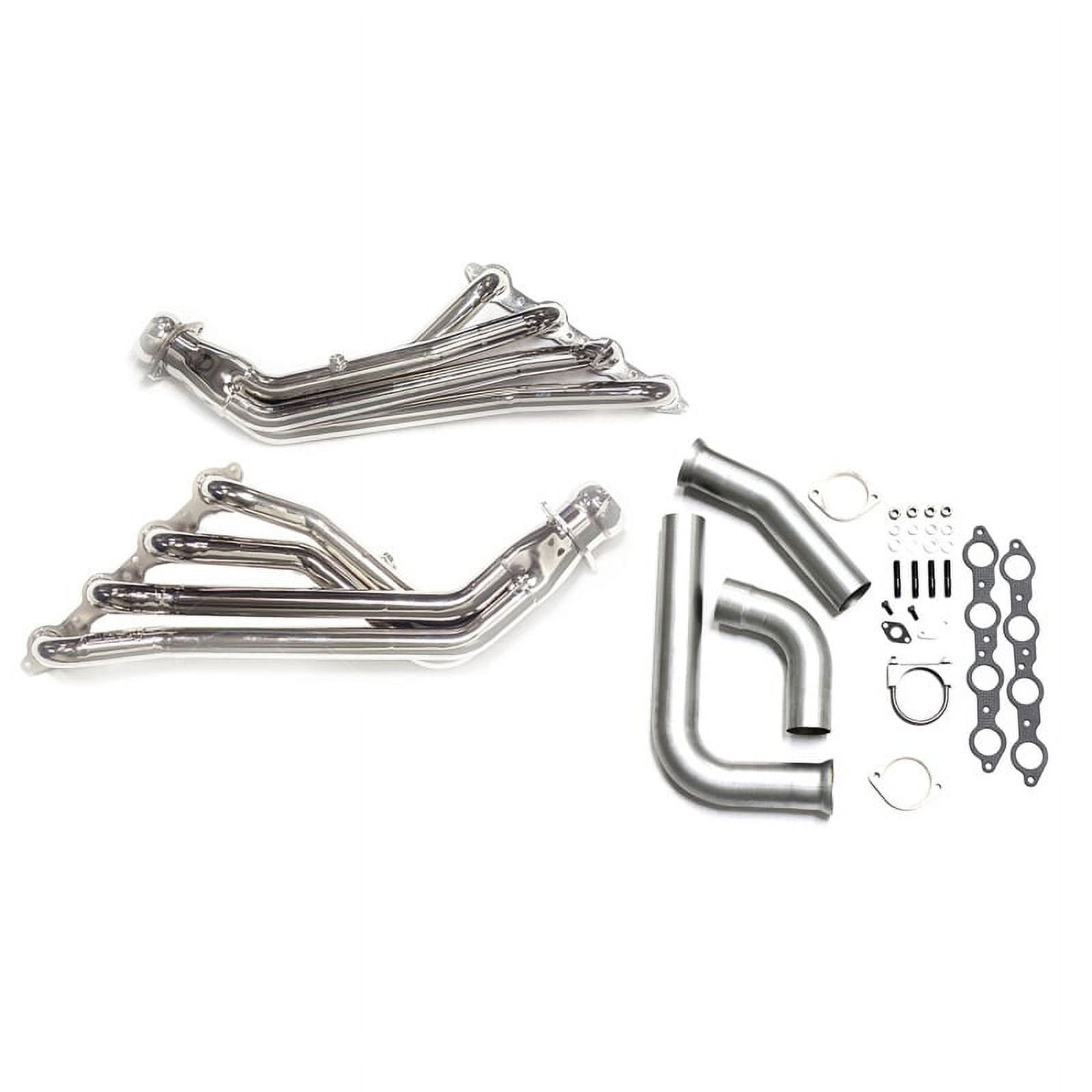 BBK 99-02 GM Full Size Truck Long Tube Exhaust Headers And Y Pipe System - 1-3/4 Silver Ceramic Fits select: 1999-2002 GMC NEW SIERRA, 2001-2002 GMC SIERRA