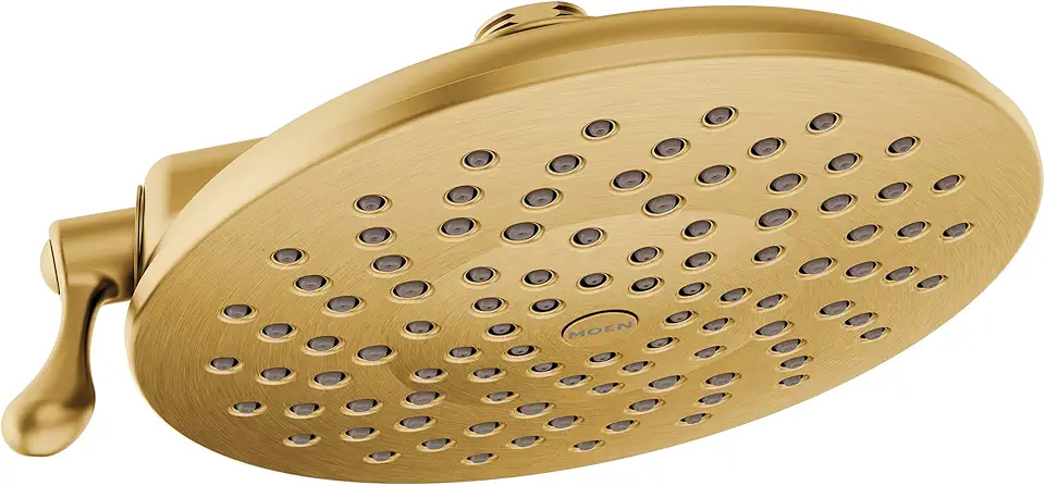 Moen S6320BG Velocity Two-Function Rainshower 8-Inch Showerhead with Immersion Technology, Brushed Gold