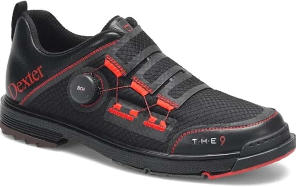 Dexter Mens The 9 Stryker Boa Bowling Shoes (for Right and Left Handed Bowlers. Men's Shoe Sizing) - Black/Red 11