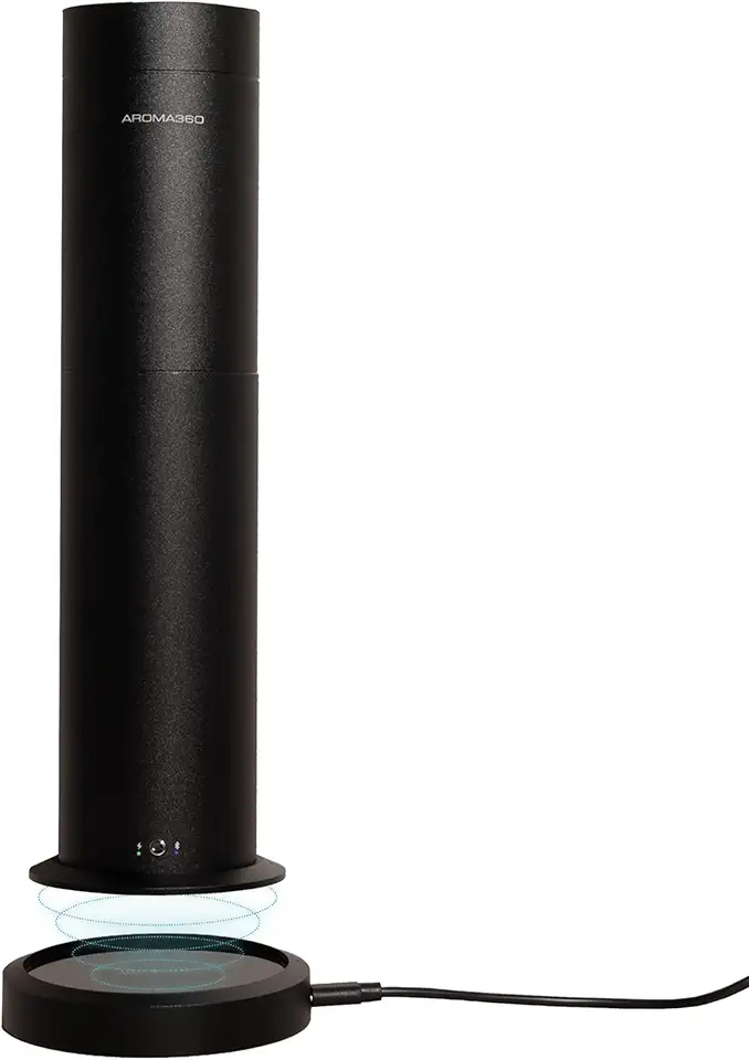 Wireless Pro Essential Oil Diffuser - 600 sq ft Coverage - Cordless & Portable with Remote - Aromatherapy Scent Diffuser - Home, Spa, Office & Business - Air Freshener - Midnight Black