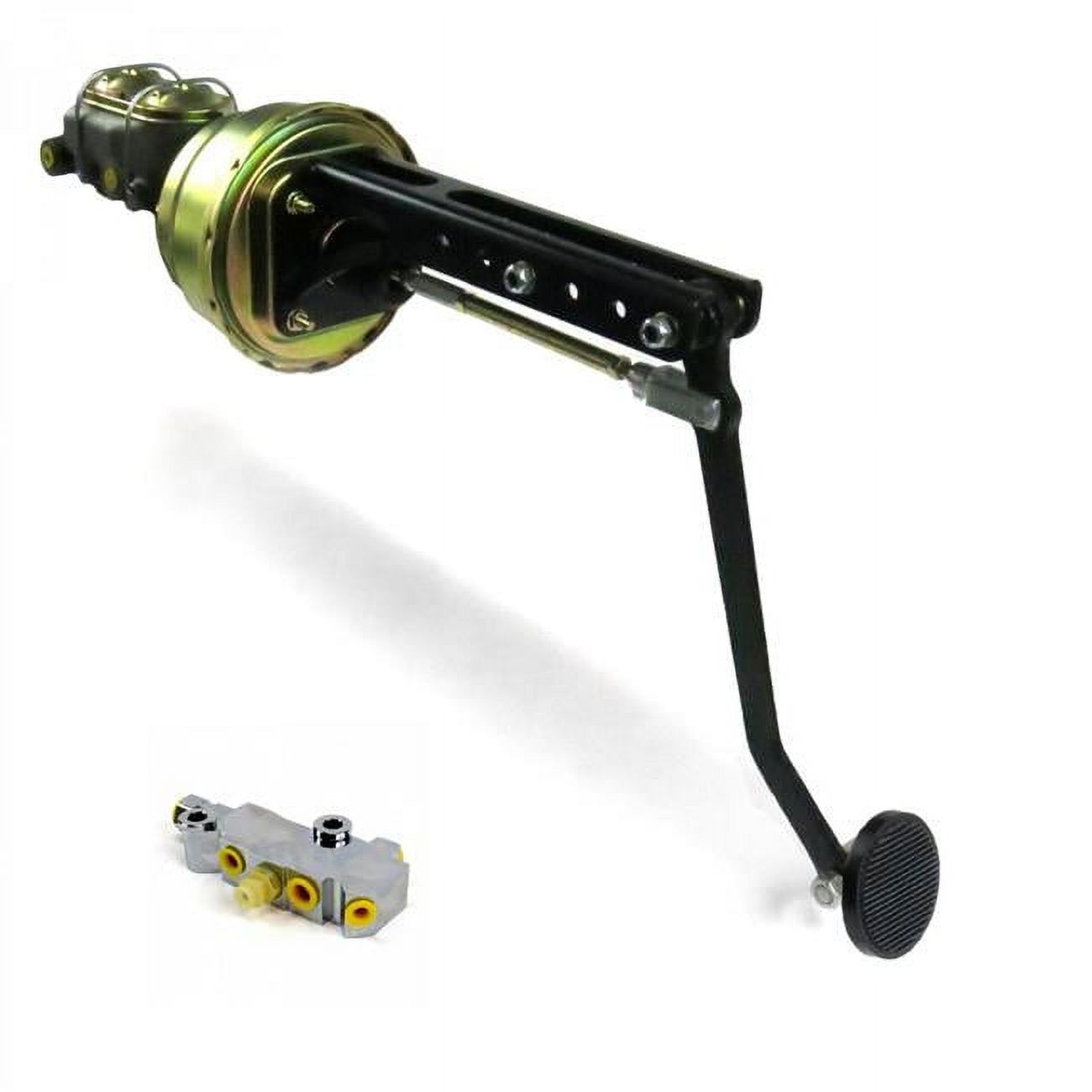 Helix Suspension Brakes & Steering  Universal Adjustable Firewall 7 in. Dual Brake Pedal Kit Disc & Disc 3 in. Black Pad