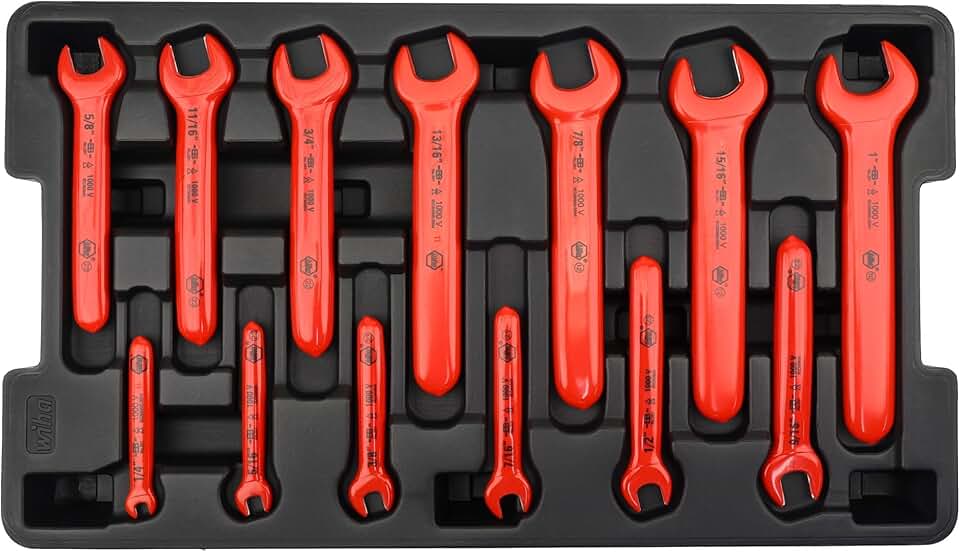Wiha 20194 1/4-Inch to 1-Inch Insulated Wrench Set in Molded Storage Tray, 13-Piece