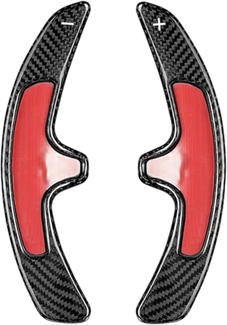 2Pcs Real Carbon Fiber Car Steering Wheel Shift Paddle Compatible with Cayman 911 981 Compatible with Carrera 2012-2016 Paddle Shifter Extension (Color : Black-b1)