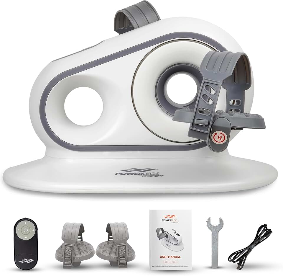 Power Legs Elliptical - Under Desk Elliptical Motorized Pedal Exerciser - Mini Elliptical Stepper - Under Desk Bike Pedal Leg Exerciser While Sitting for Seniors at Home or Office with Remote Control