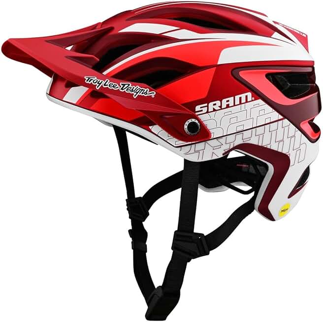 Troy Lee Designs A3 Adult Half Shell Bicycle Trail All Mountain Helmet W/MIPS Sram Red, Medium/Large