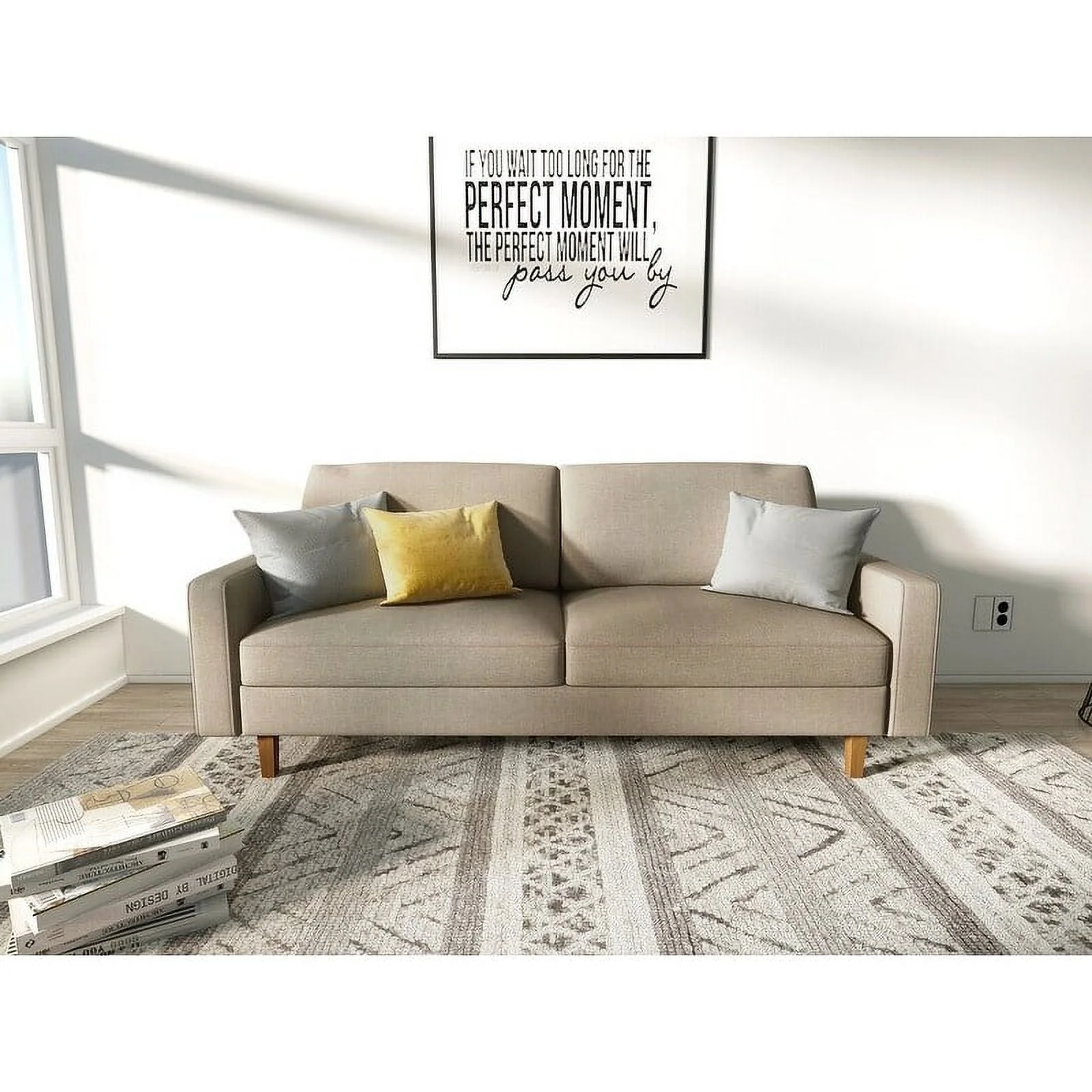 US Pride Furniture US Pride Goss Midcentury Modern Sofa Beige