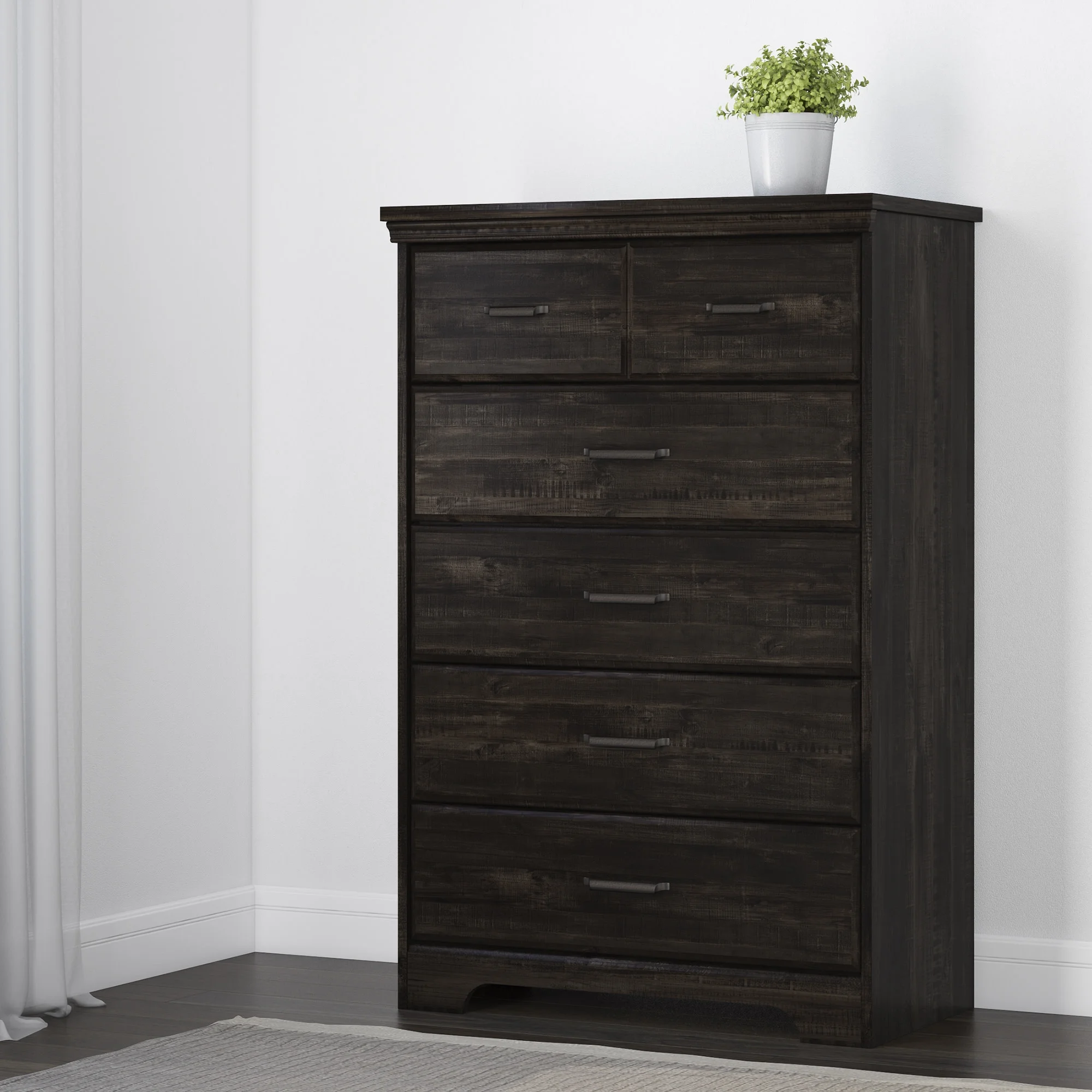 South Shore Versa Traditional 5Drawers Dresser Rubbed Black