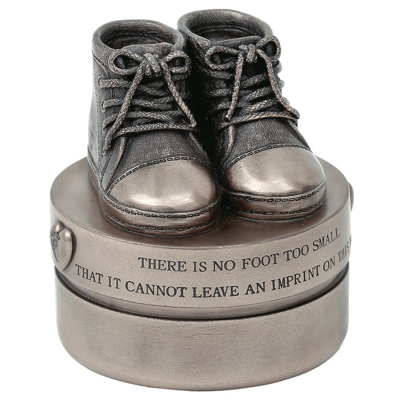 Bronze Baby Boy Booties Trinket Box