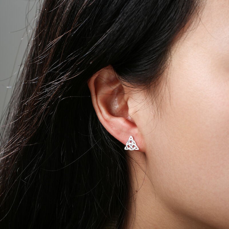 Gr&aacute; Collection Trinity With Circle Earrings Sterling Silver