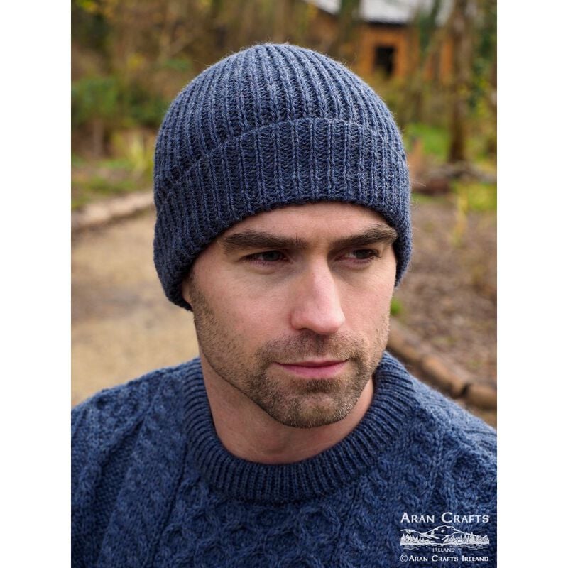 Aran Crafts Unisex Fisherman Ribbed Beanie