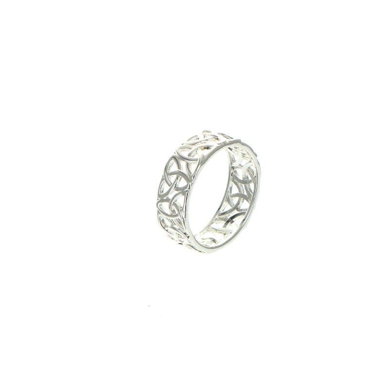 Gr&aacute; Collection Silver Plated Trinity Design all Round Ring