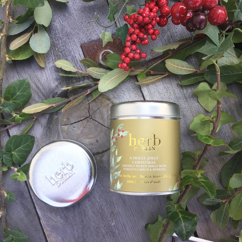 Christmas Tinned Candle - A Holly Jolly Christmas