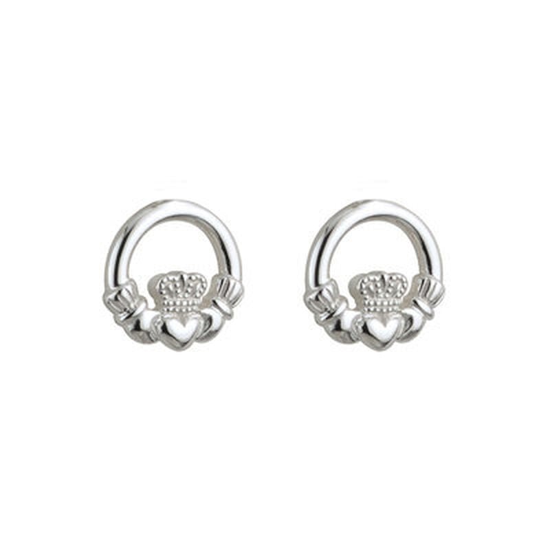Hallmarked Sterling Silver Kid's Claddagh Earrings