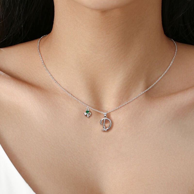 Gr&aacute; Collection Silver Plated D Initial Pendant