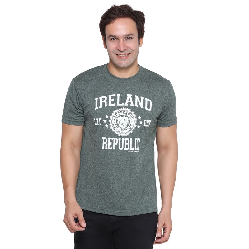 Ireland Stamps Stars T-shirt- Green Melange