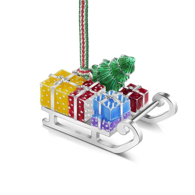 Newbridge Silverware Sleigh with Presents Christmas Tree Decoration