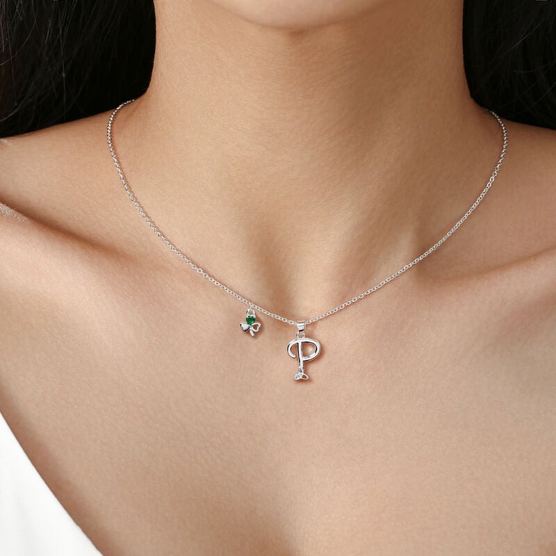 Gr&aacute; Collection Silver Plated P Initial Pendant
