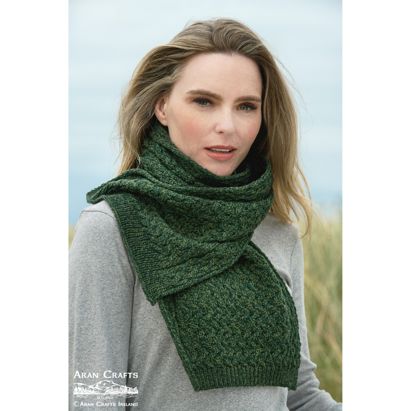 Lightweight Aran Scarf- Army Green