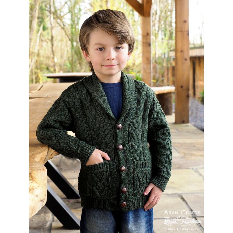 Aran Crafts Boys Shawl Cardigan