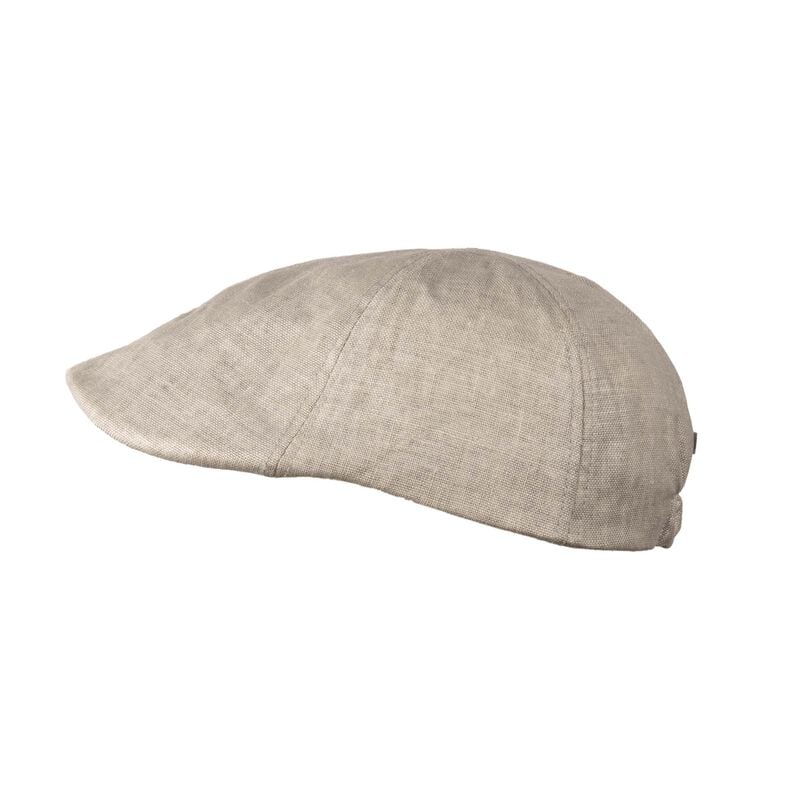 Linen Panel Flat Cap Natural