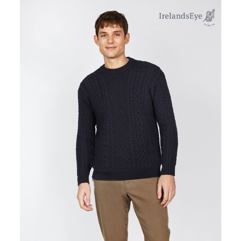 IrelandsEye Knitwear Cuileann Aran Crew Neck Sweater