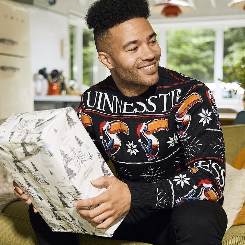 Guinness Black Christmas Toucan knit jumper