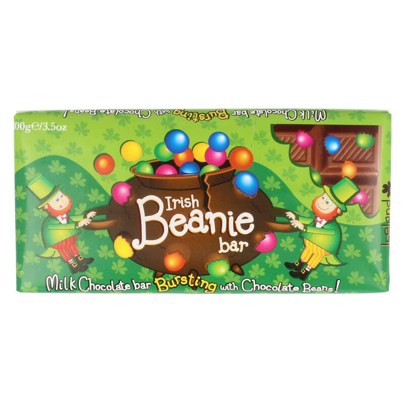 Irish Leprechaun Milk Chocolate Bar Bursting With Chocolate Beans