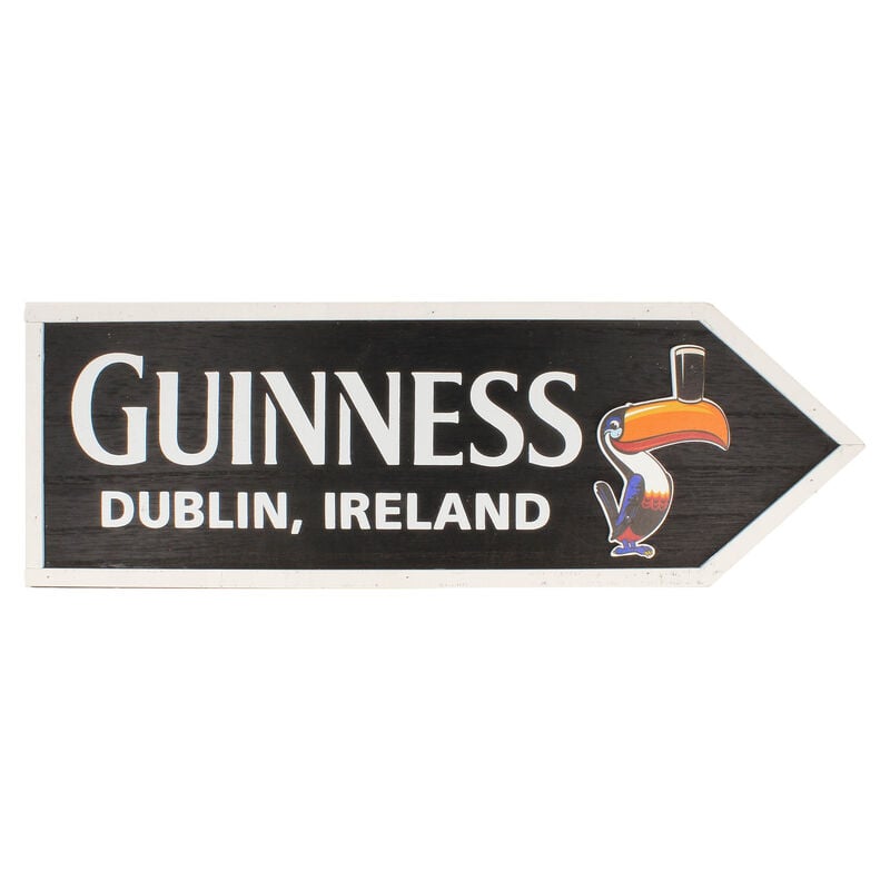 Guinness Wooden Road Sign With Iconic Toucan Design