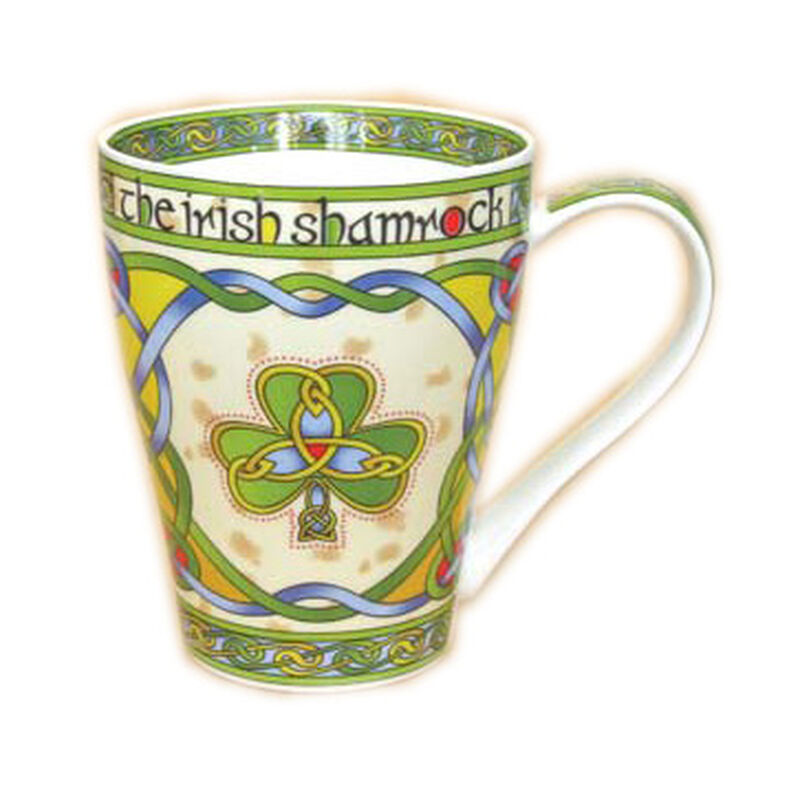 Irish Weave Bone China Mug Collection With Shamrock Ring Print