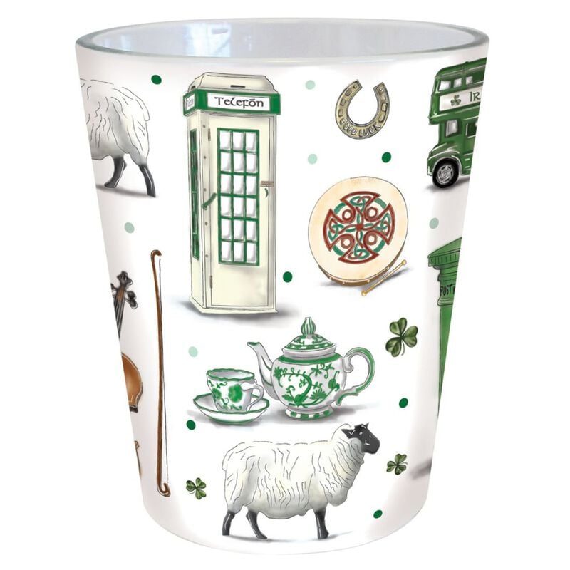 Impressions Of Ireland White Shot Glass With Irish Scenes Design