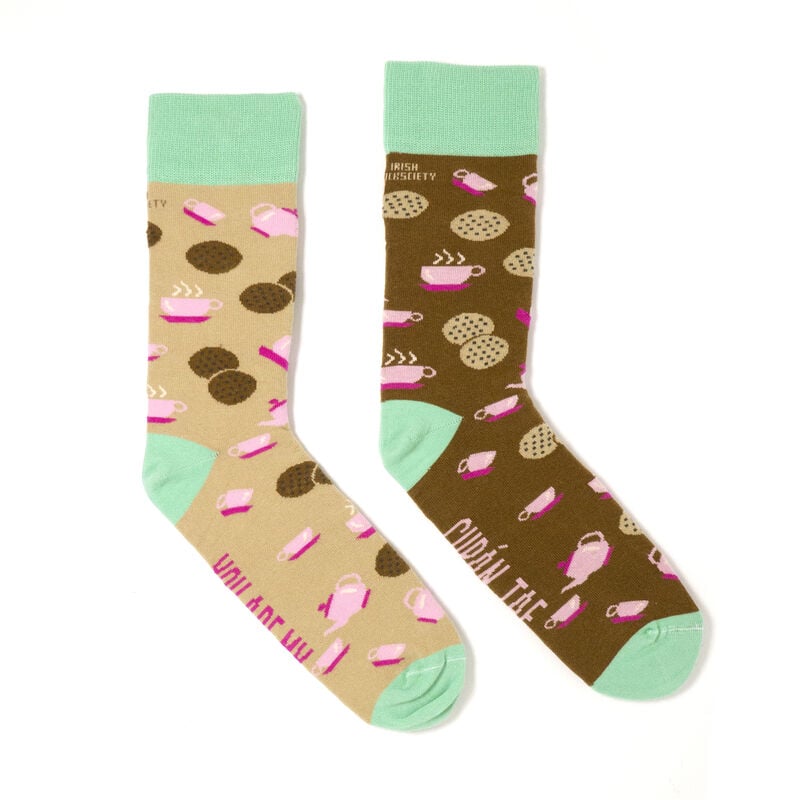 Irish Socksciety You Are My Cup&aacute;n Tae Socks With Tea And Cookies Design