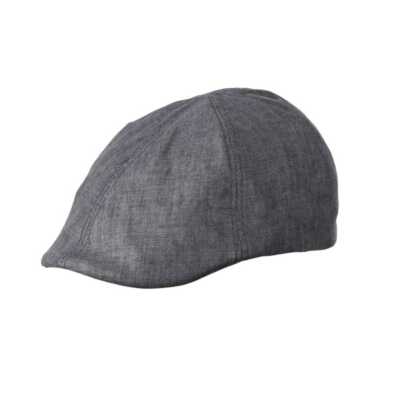 Heritage Traditions Linen Panel Denim Flat Cap