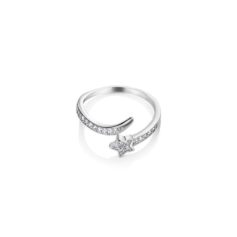 Newbridge Silverware Star Ring Clear with Stones