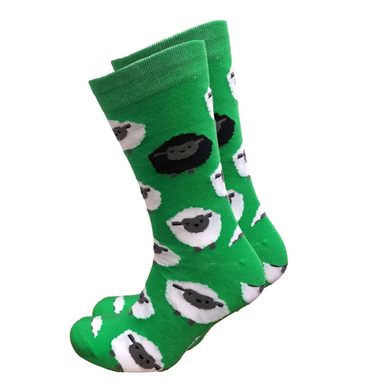 All Over Sheep Adult Socks- Green