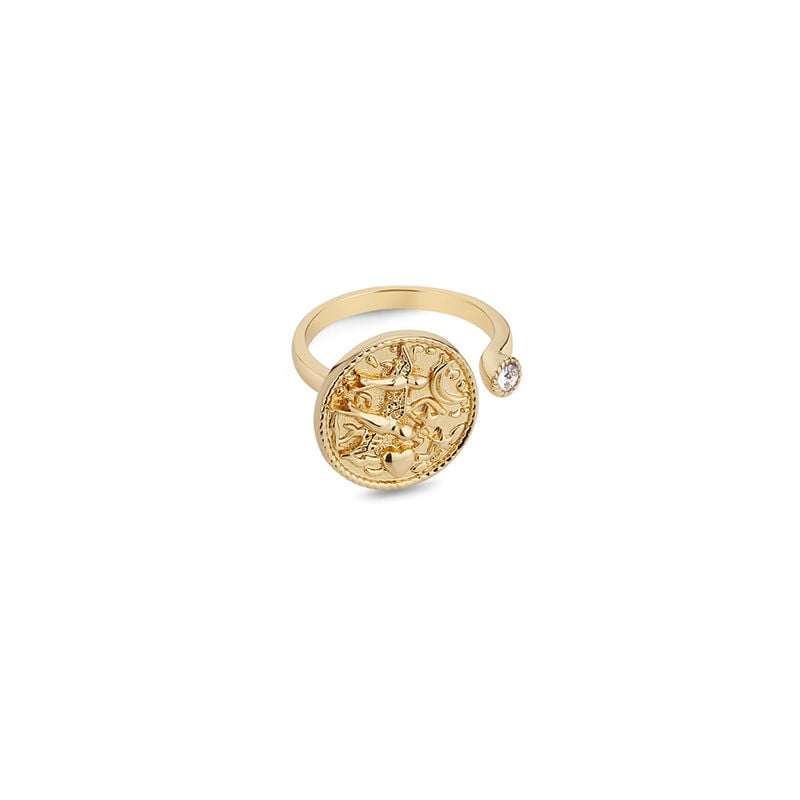 Gold Plated Amy Huberman Newbridge Silverware Ring with Clear Stone