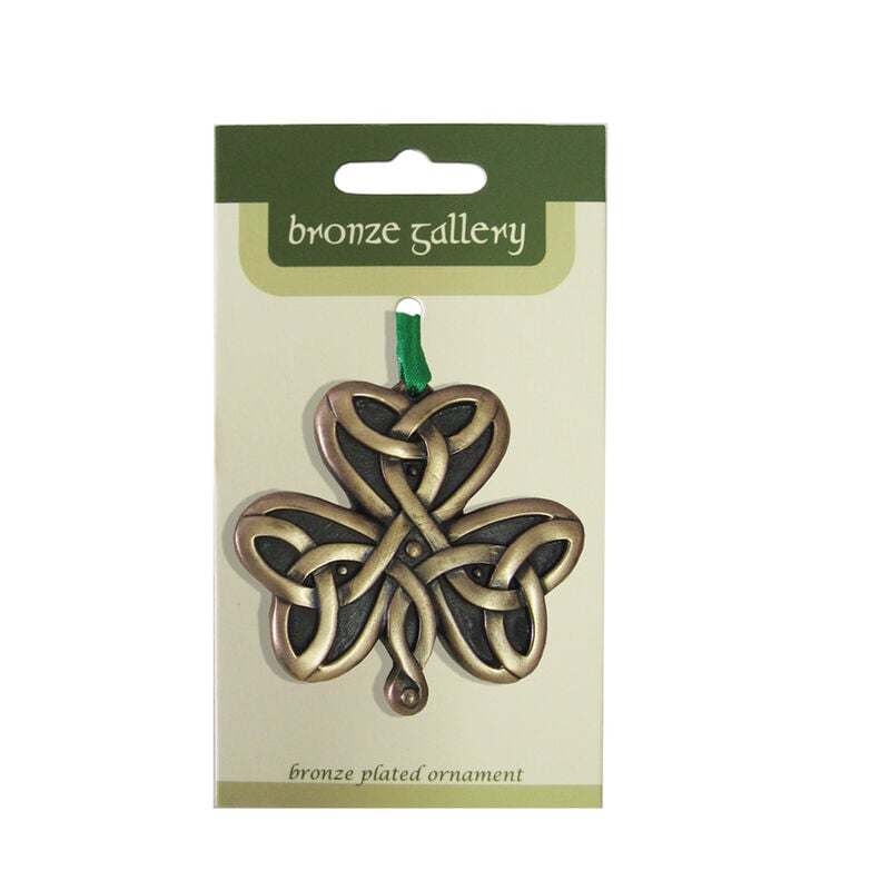 Bronze Plated Hanging Ornament  Trinity Shamrock Design